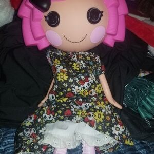 Floral Dress Doll with Pink Hair